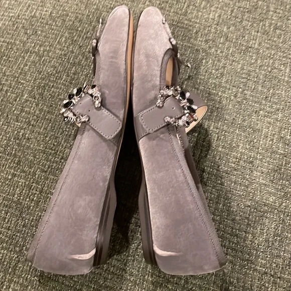 Nine West gray velvet Mary Janes (sz 7 1/2) - Picture 2 of 11